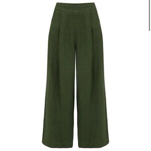 120% LINO Pleated Trouser in Army Size XL